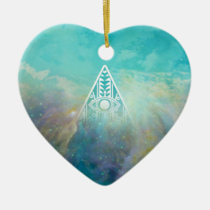 Adorno De Cerámica Impresionante triángulo de "todos los ojos mirado