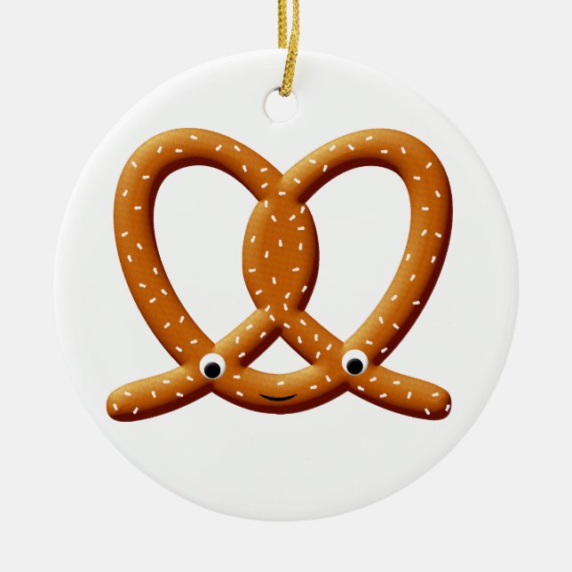 Adorno De Cerámica Impresiones de dibujo de pretzel cutáneo (Frente)