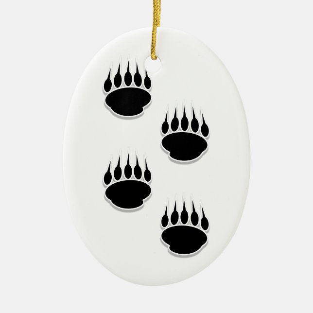 Adorno De Cerámica Impresiones de la pintura de oso negro (Frente)