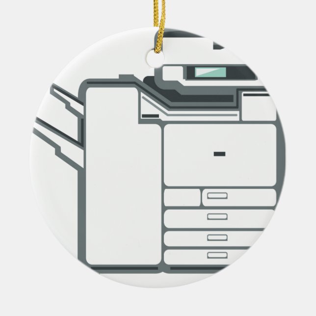 Adorno De Cerámica Impresora de oficina grande (Frente)