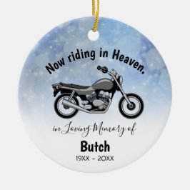 Adorno De Cerámica In Loving Memory Personalized Motorcycle Ornament