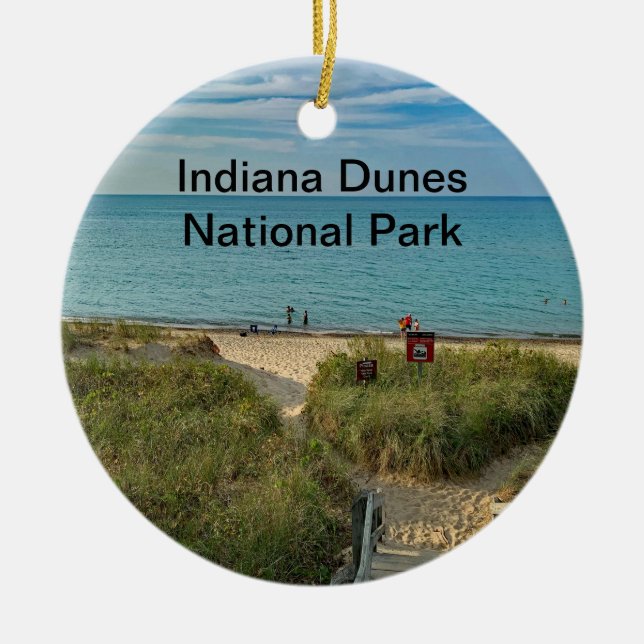 Adorno De Cerámica Indiana Dunes National Park ornament (Frente)
