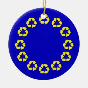 Adorno De Cerámica Indicador de reciclaje de la UE