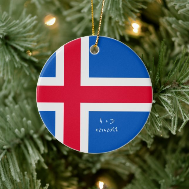 Adorno De Cerámica Indicador Islandia del mensaje del personalizado (Árbol)