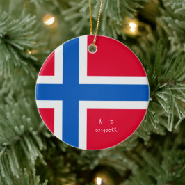 Adorno De Cerámica Indicador Noruega de mensaje de personalizado