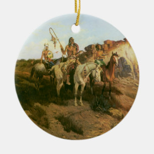 Adorno De Cerámica Indios vintage, Prowlers of the Prairie, Seltzer,