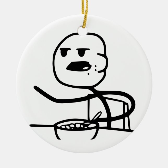 Adorno De Cerámica Individuo de Meme del cereal (Frente)