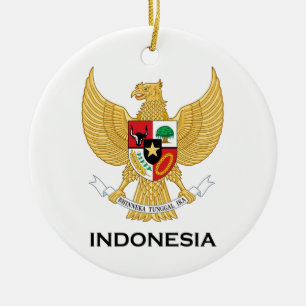 Adorno De Cerámica INDONESIA - emblema/bandera/escudo de armas/símbo