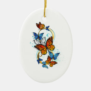 Adorno De Cerámica Infinidad de Mariposas Monarca