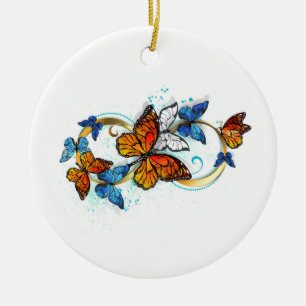 Adorno De Cerámica Infinidad de Mariposas Monarca