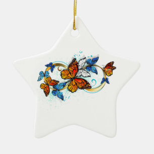 Adorno De Cerámica Infinidad de Mariposas Monarca
