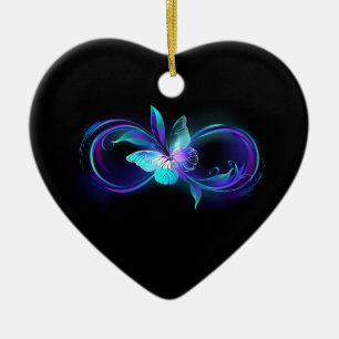 Adorno De Cerámica Infinito brillante con mariposa mágica