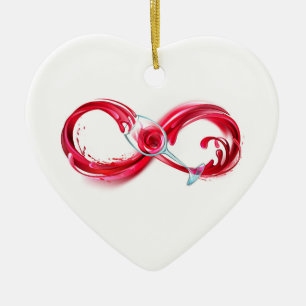 Adorno De Cerámica Infinito con vino Rojo
