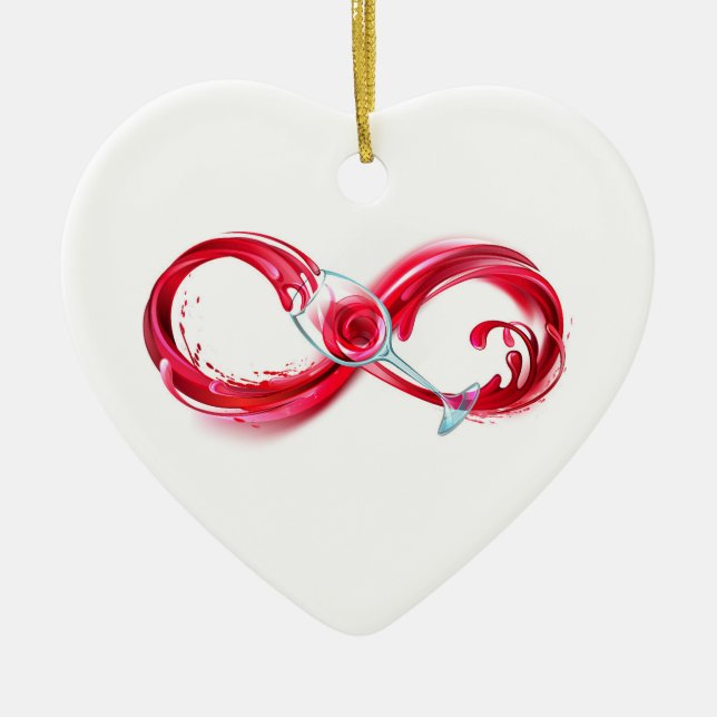 Adorno De Cerámica Infinito con vino Rojo (Frente)