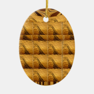 Adorno De Cerámica Infinity Golden Giraffe Animal Motiart Print