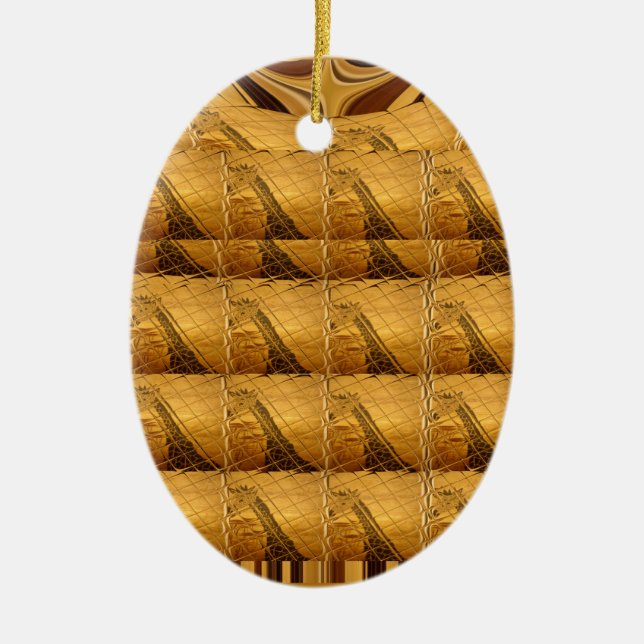 Adorno De Cerámica Infinity Golden Giraffe Animal Motiart Print (Frente)