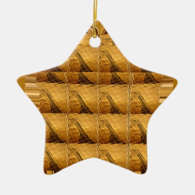 Adorno De Cerámica Infinity Golden Giraffe Animal Motiart Print (Frente)