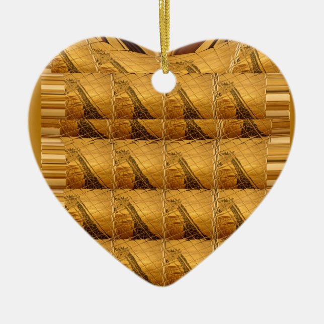 Adorno De Cerámica Infinity Golden Giraffe Animal Motiart Print (Frente)