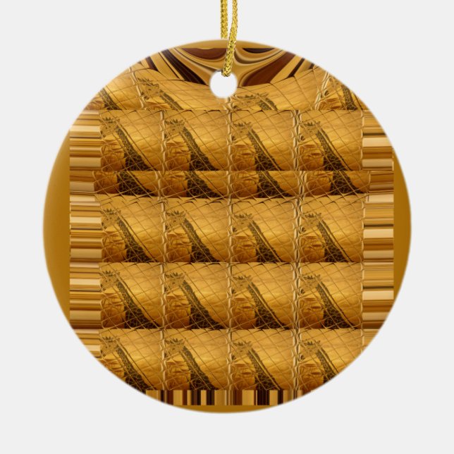 Adorno De Cerámica Infinity Golden Giraffe Animal Motiart Print (Frente)