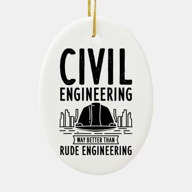 Adorno De Cerámica Ingeniería Civil Mejor Navidades Graduados (Atrás)