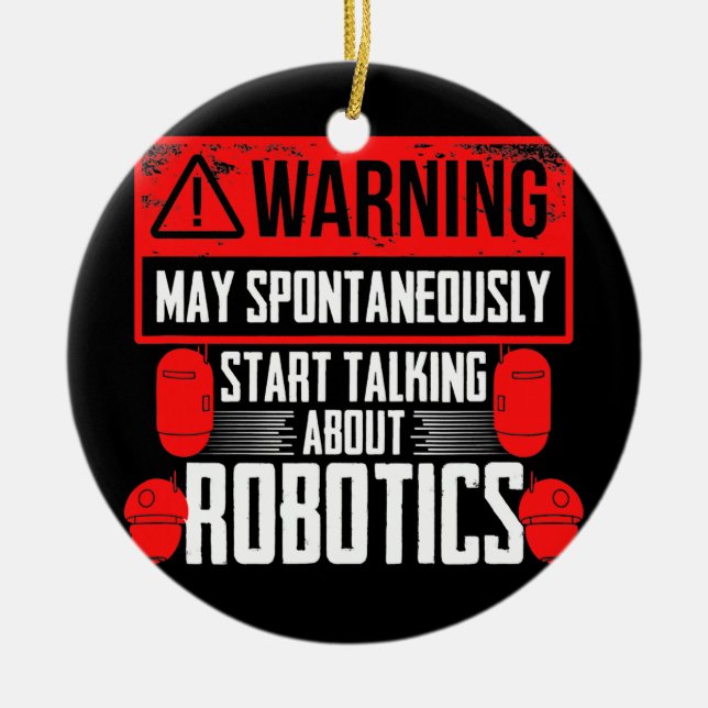 Adorno De Cerámica Ingeniería de robots hablando de robótica (Frente)