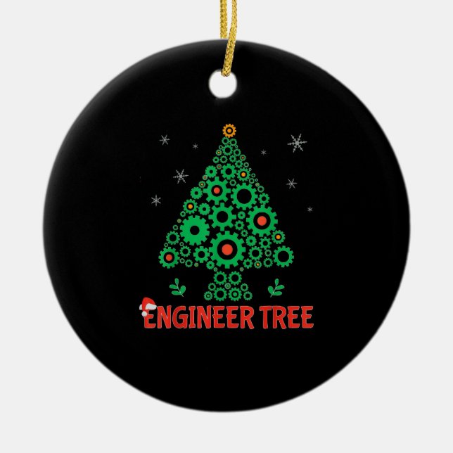 Adorno De Cerámica Ingeniería mecánica de árbol de navidades (Frente)