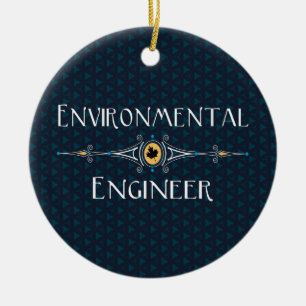 Adorno De Cerámica Ingeniero Ambiental Línea Decorativa