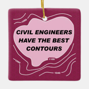 Adorno De Cerámica Ingeniero Civil Pink Contours Ceramic Ornament