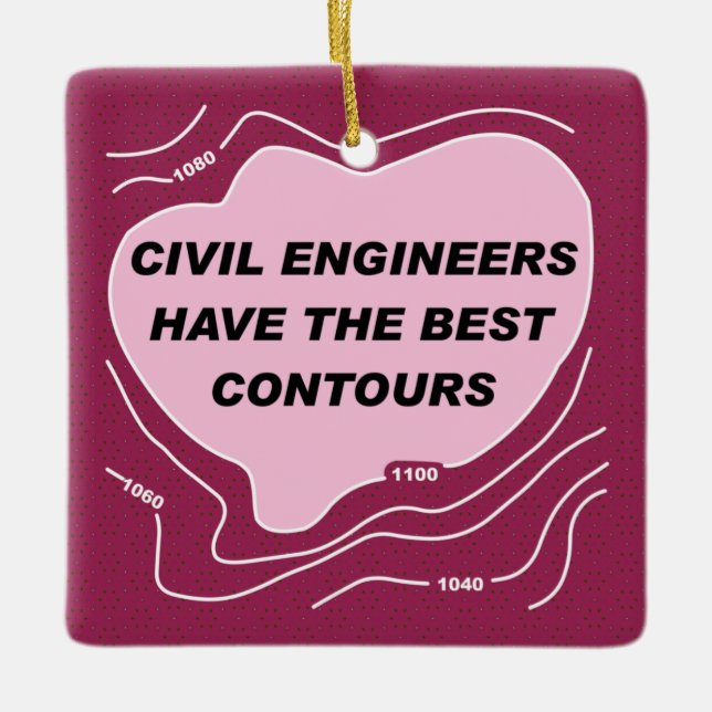 Adorno De Cerámica Ingeniero Civil Pink Contours Ceramic Ornament (Anverso)