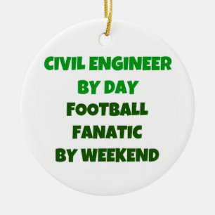 Adorno De Cerámica Ingeniero Civil por fanático del fútbol por fin de