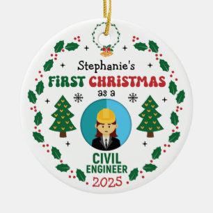 Adorno De Cerámica Ingeniero Civil Primer Nombre Personalizado De Nav
