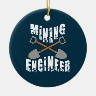 Adorno De Cerámica Ingeniero de Minas Palas Cruzadas