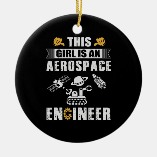 Adorno De Cerámica Ingeniero Este Chica Es Ingeniero Aeroespacial (Frente)