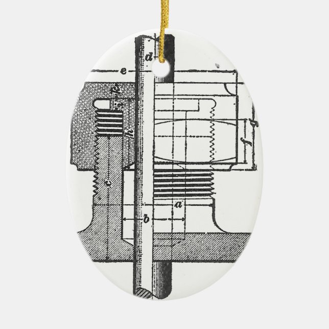 Adorno De Cerámica Ingeniero mecánico antiguo de la herramienta (Frente)