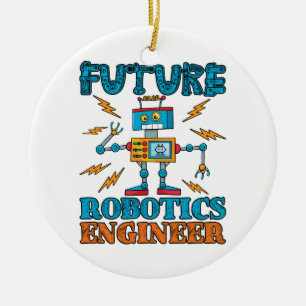 Adorno De Cerámica Ingeniero Robótico Futuro