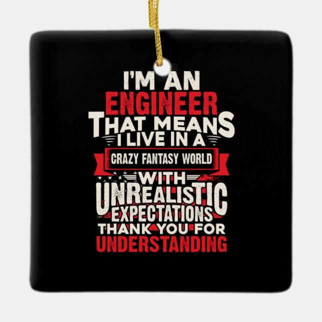 Adorno De Cerámica Ingeniero Soy Ingeniero (Anverso)