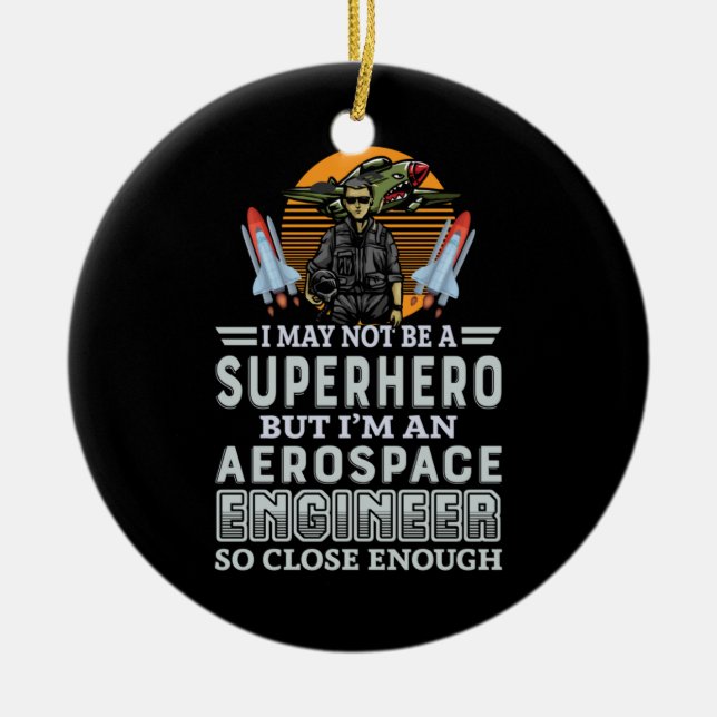 Adorno De Cerámica Ingeniero Soy Ingeniero Aeroespacial (Frente)