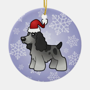 Adorno De Cerámica Inglés cocker spaniel del navidad