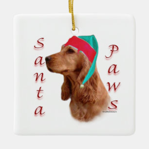 Adorno De Cerámica Inglés Cocker Spaniel (rojo) Santa Paws