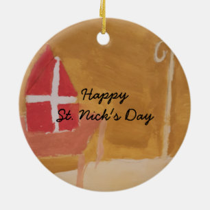 Adorno De Cerámica Inglete de la acuarela de Sinterklaas del holandé