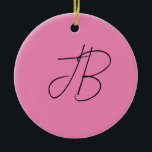 Adorno De Cerámica Iniciales monogramo de caligrafía plana de moda ro<br><div class="desc">Si buscas un gran diseño,  esto es sólo para ti con su apariencia minimalista y sencilla y su efecto llamativo. Entre otros,  noten.</div>