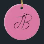 Adorno De Cerámica Iniciales monogramo de caligrafía plana de moda ro<br><div class="desc">Si buscas un gran diseño,  esto es sólo para ti con su apariencia minimalista y sencilla y su efecto llamativo. Entre otros,  noten.</div>