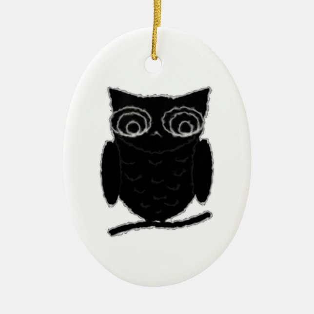 Adorno De Cerámica Inkblot Owl (Frente)