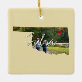 Adorno De Cerámica Inscripción y nombre de la ciudad de Oklahoma Stat