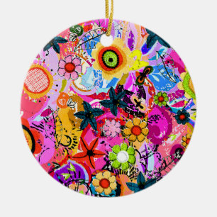 Adorno De Cerámica Insectos naturales abstractos de color lindo