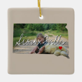 Adorno De Cerámica Inserción de foto estatal en Dakota del Sur y nomb