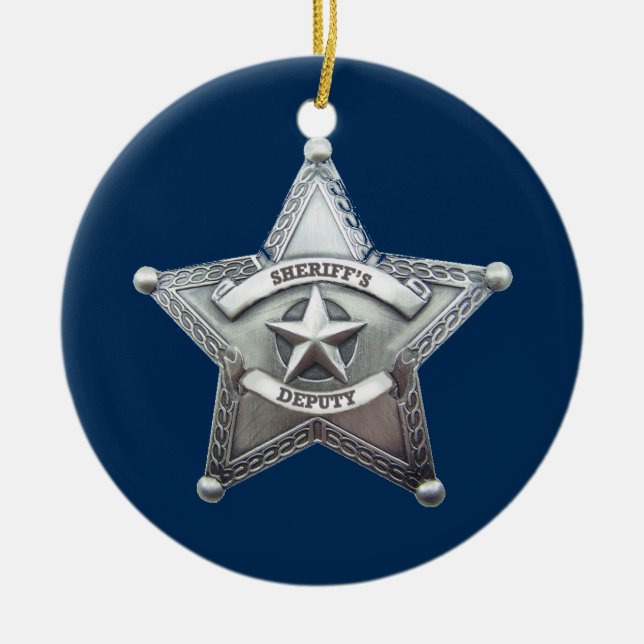 Adorno De Cerámica Insignia adjunta del sheriff (Frente)