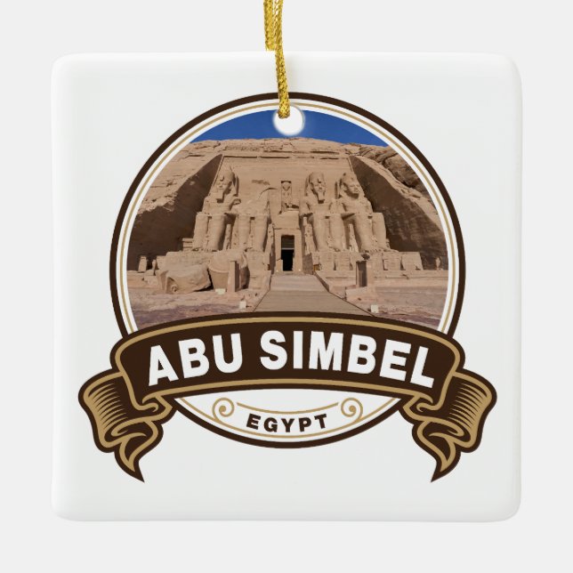Adorno De Cerámica Insignia de Abu Simbel Egipto (Anverso)