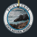 Adorno De Cerámica Insignia de California en la Reserva Natural Estat<br><div class="desc">Diseño fotográfico de Point Lobos. El mar cerca de Point Lobos es considerado uno de los mejores lugares para bucear en la península de Monterey y a lo largo de la costa de California.</div>