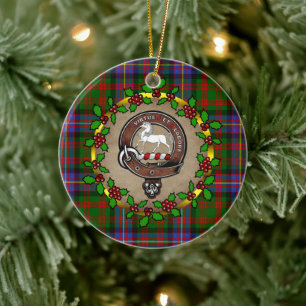 Adorno De Cerámica Insignia de Clan Cochrane y Navidad Personalizada 